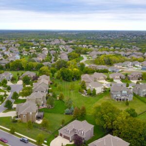 Aerial photography of gray houses