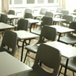white table with black chairs