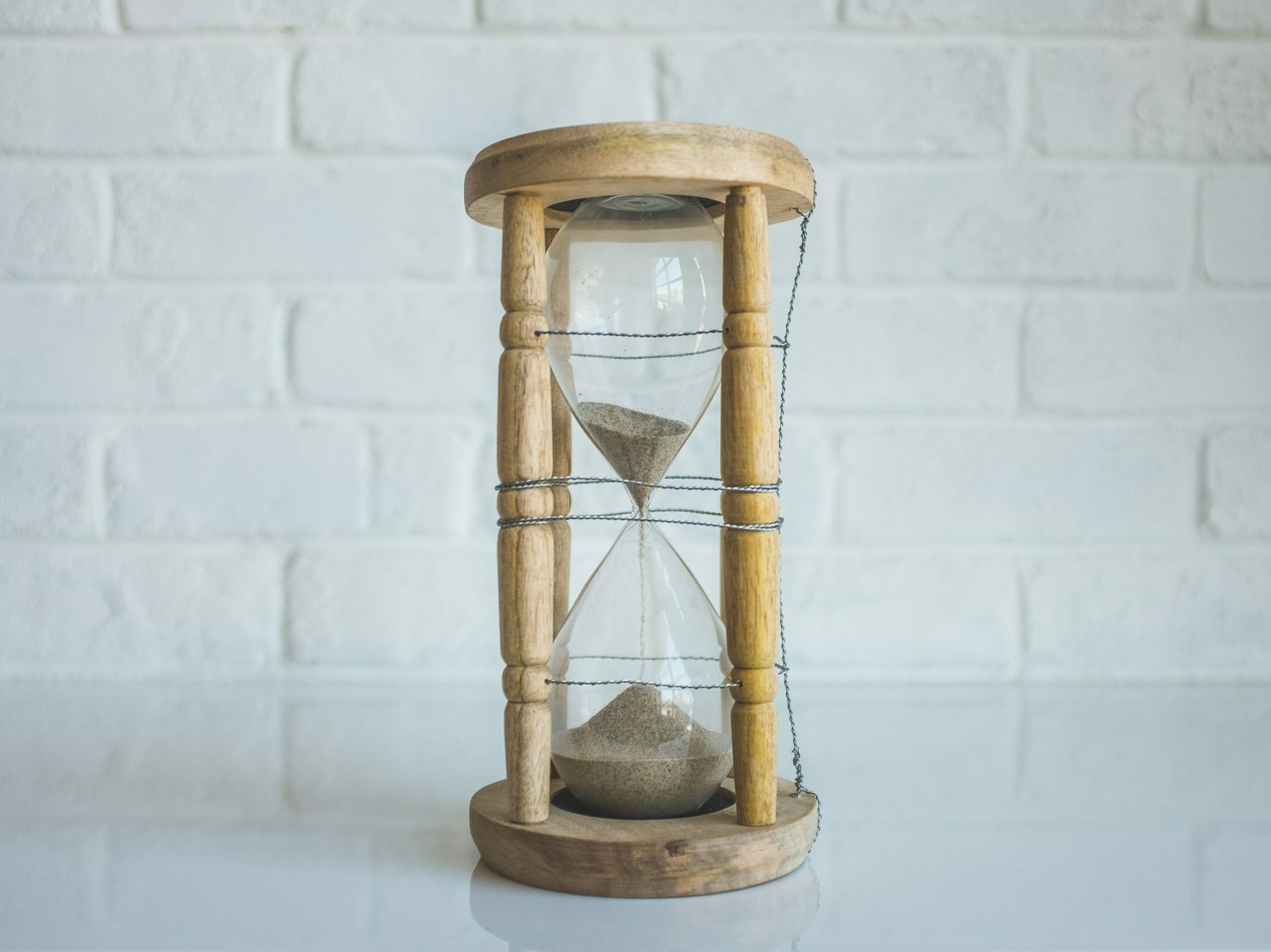 Sand in an hourglass