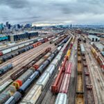 BNSF classification yard in northwest Denver, CO, USA.