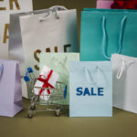 Love paper bags with sale text