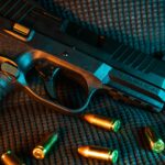 black and silver semi automatic pistol