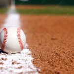 Baseball on the Infield Chalk Line