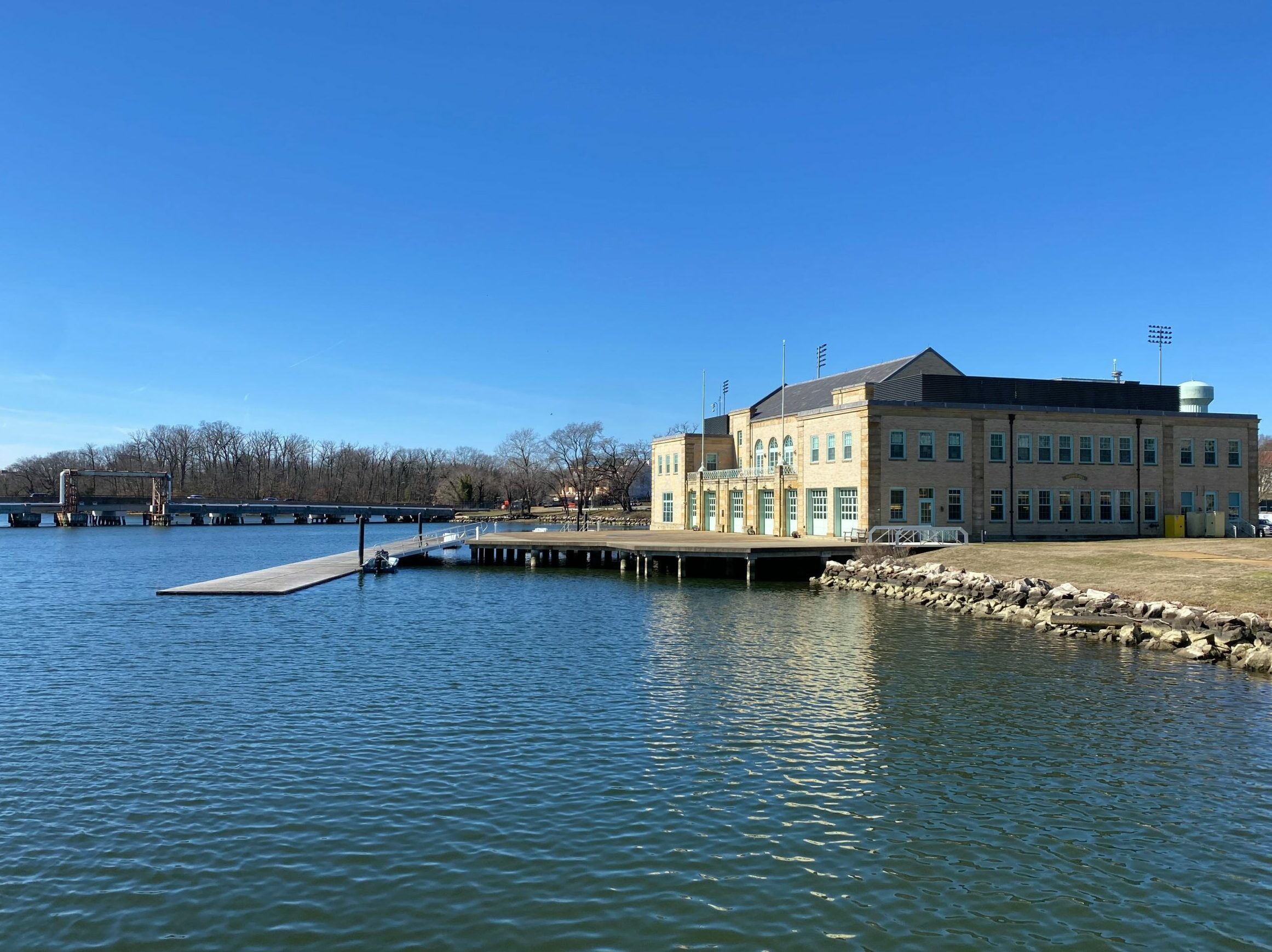 Hubbard Hall, aka the Naval Academy boathouse, Annapolis, Maryland, at midday on Saturday, February 4, 2023.
