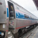 Amtrak Vermonter stop at the Montpelier, Vermont station.