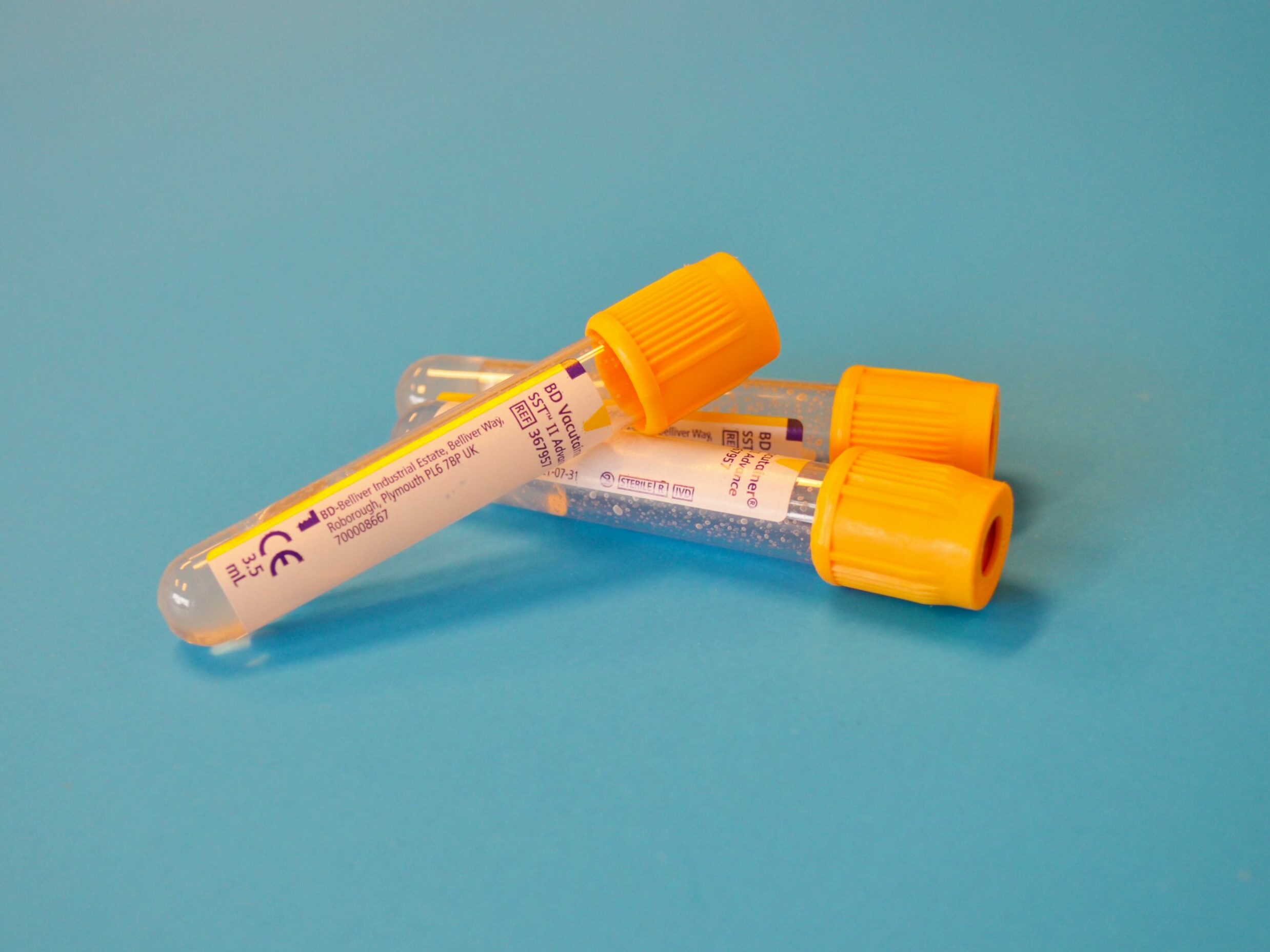 Tubes for the transportation of blood. BD Vacutainer.