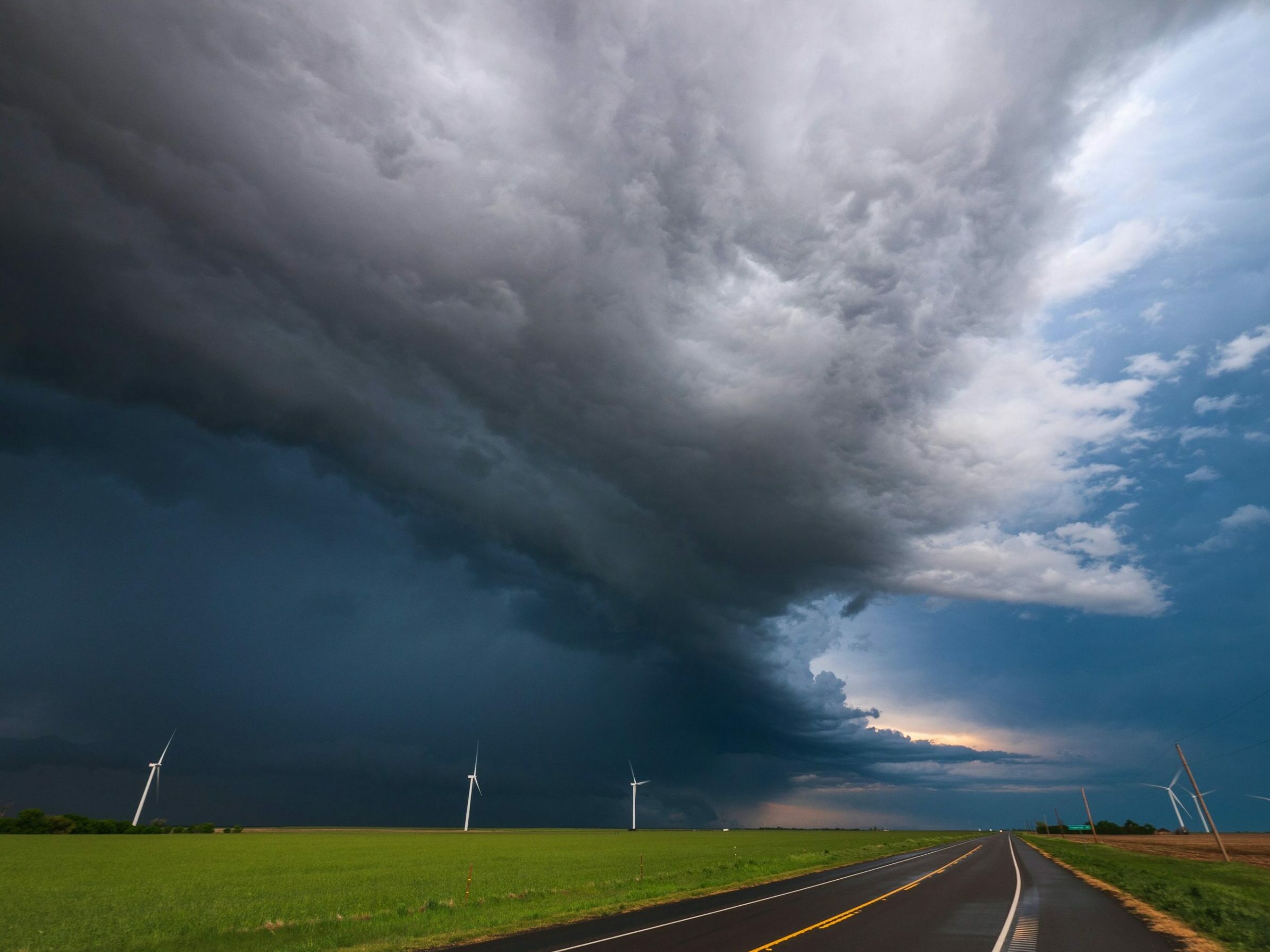 A thunderstorm rolls over the Texas prairie.