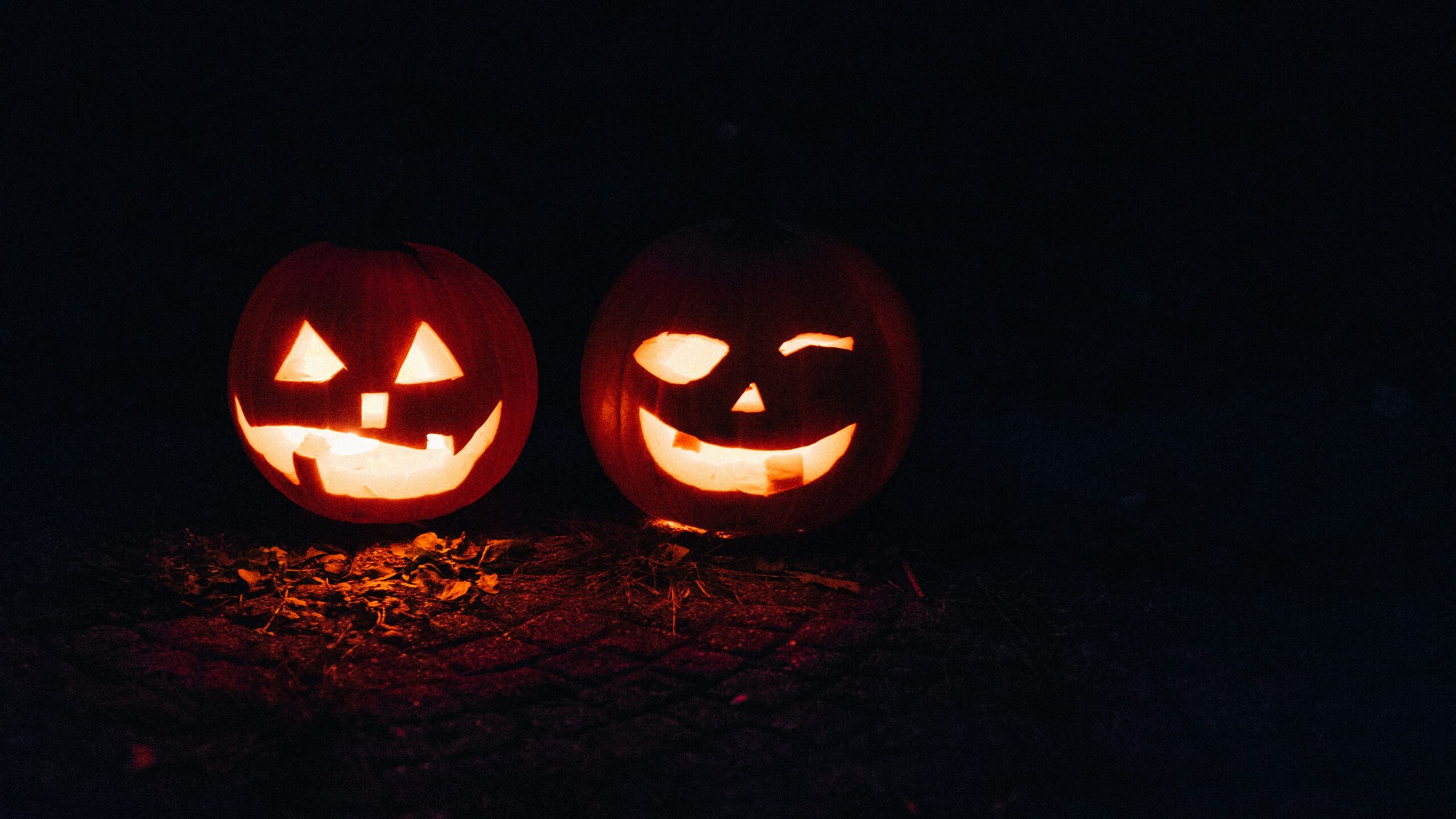 Carved pumpkin as face